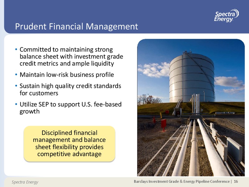 Barclays Investment Grade & Energy Pipeline Conference – Spectra Energy Partners, Lp – slide 16