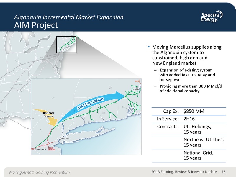 Q2 2013 EARNINGS REVIEW & INVESTOR UPDATE – Spectra Energy Partners, Lp – slide 13