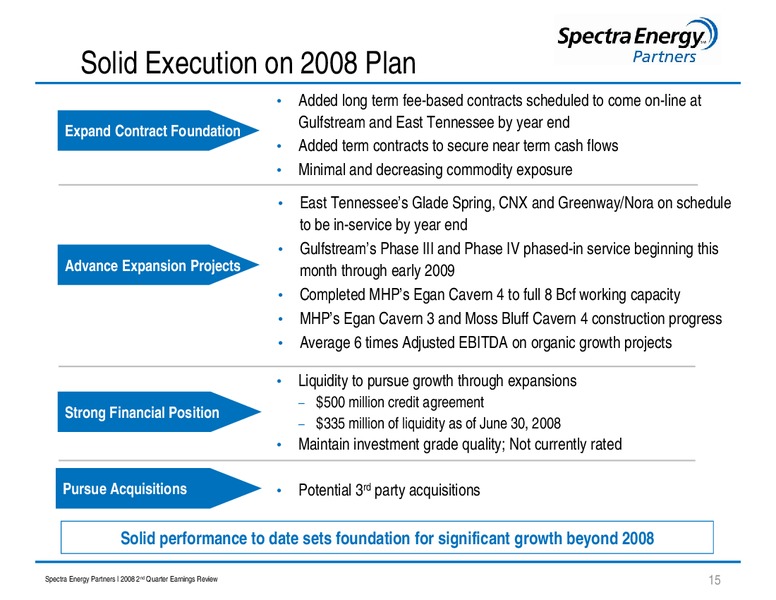 Q2 2008 EARNINGS REVIEW – Spectra Energy Partners, Lp – slide 15
