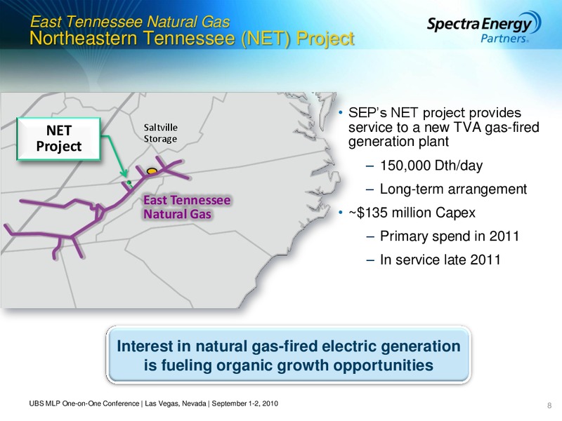 UBS MLP ONE ON ONE CONFERENCE – Spectra Energy Partners, Lp – slide 8
