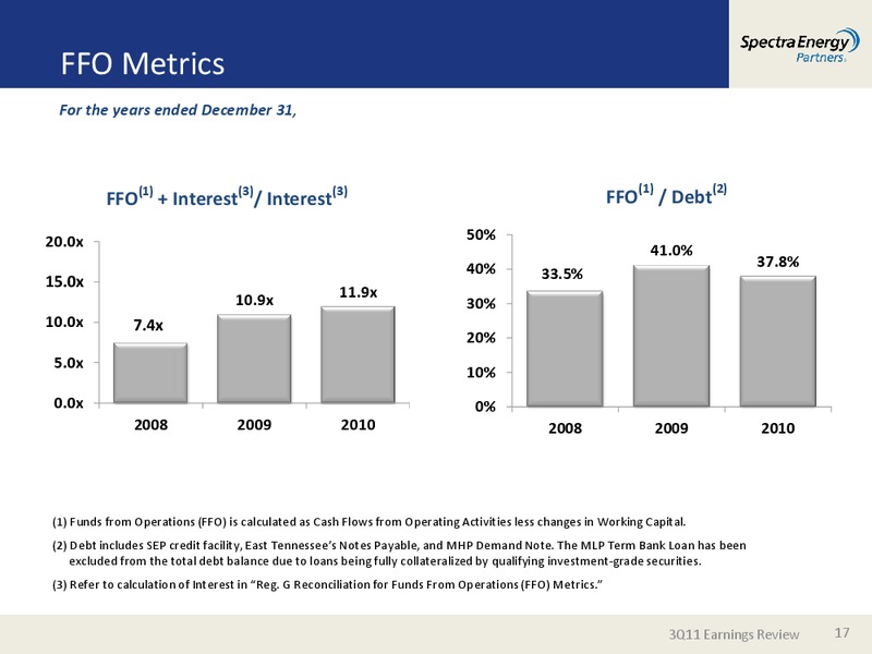 3RD QUARTER 2011 EARNINGS REVIEW – Spectra Energy Partners, Lp – slide 17