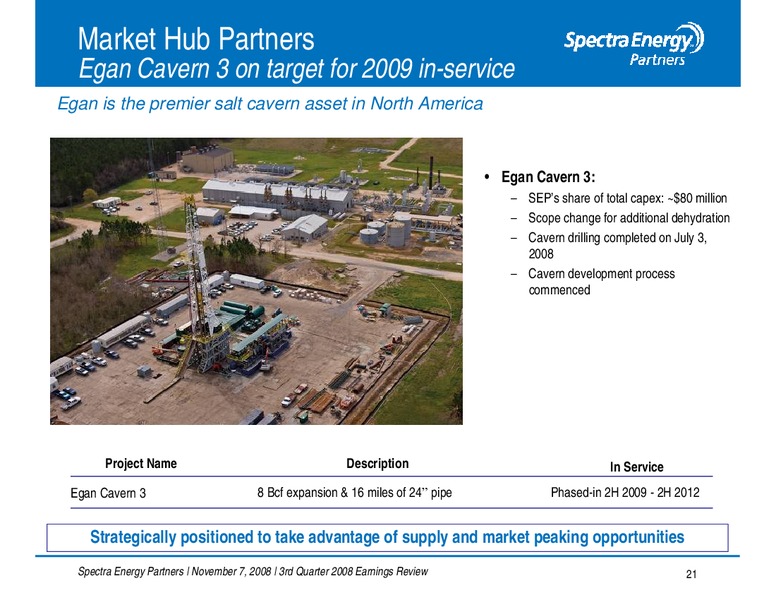 Q3 2008 EARNINGS CALL – Spectra Energy Partners, Lp – slide 21