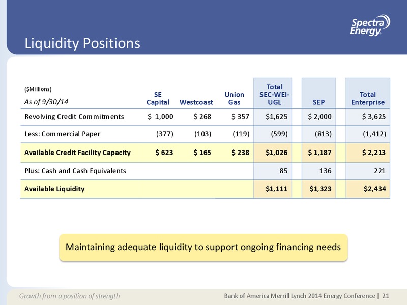 SUPPLEMENTAL INFORMATION APPENDIX – Spectra Energy Partners, Lp – slide 14