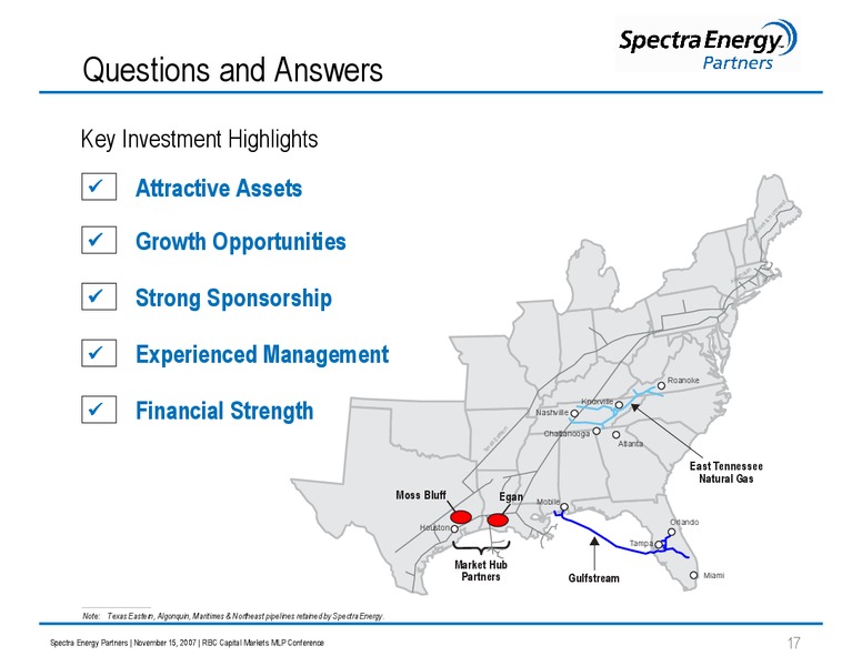 RBC CAPITAL MARKETS MLP CONFERENCE – Spectra Energy Partners, Lp – slide 17