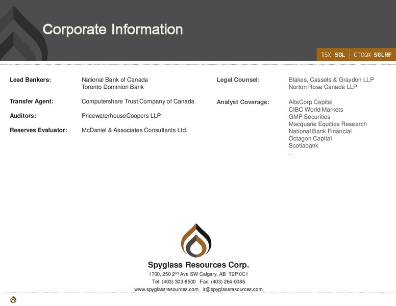 MARCH 2015 CORPORATE PRESENTATION – Spyglass Resources Corp. – slide 25