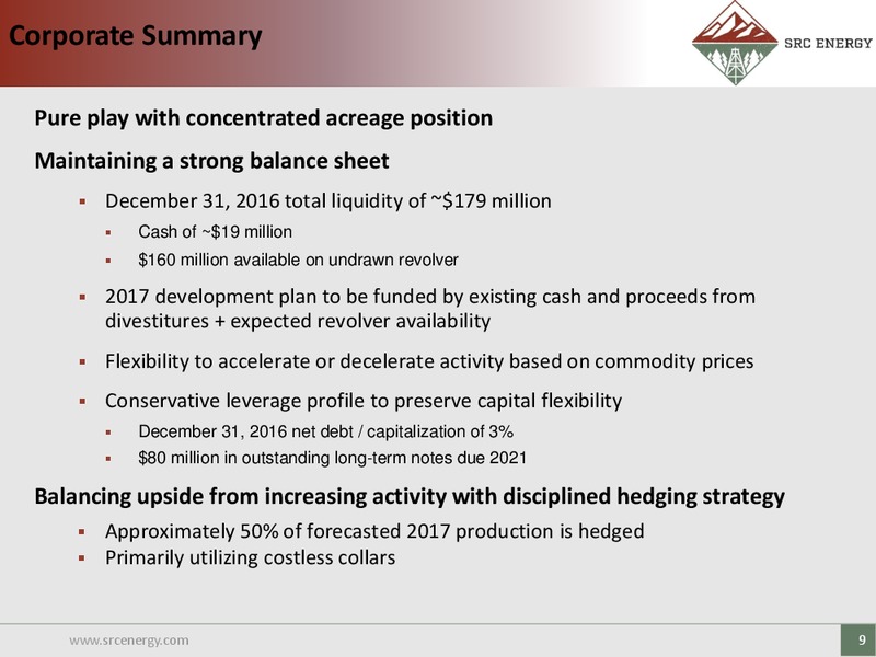 Scotia Howard Weil 45th Annual Energy Conference Corporate Presentation – SRC Energy Inc – slide 8