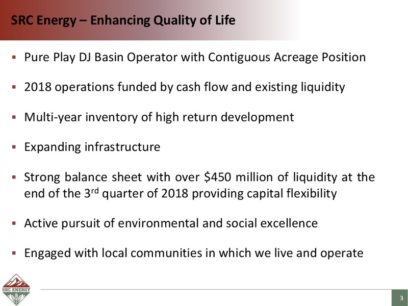 Corporate Presentation – SRC Energy Inc – slide 2