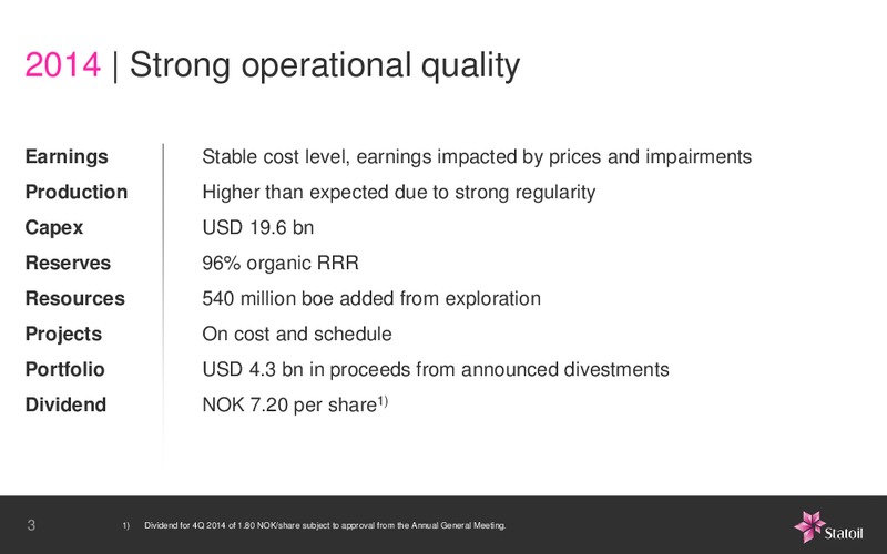 Business Update Enhancing Value – Statoil – slide 2