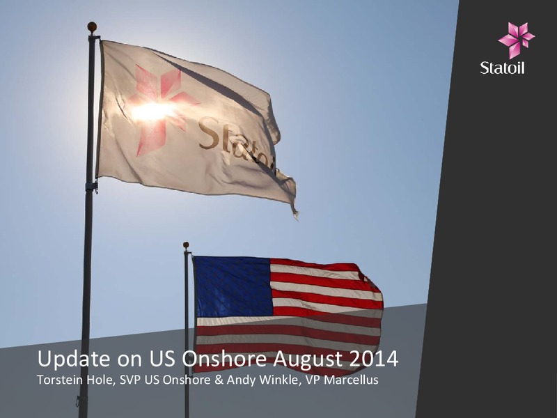 Update on US Onshore – Statoil – slide 1