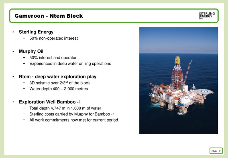 Investor Presentation – Sterling Energy – slide 6