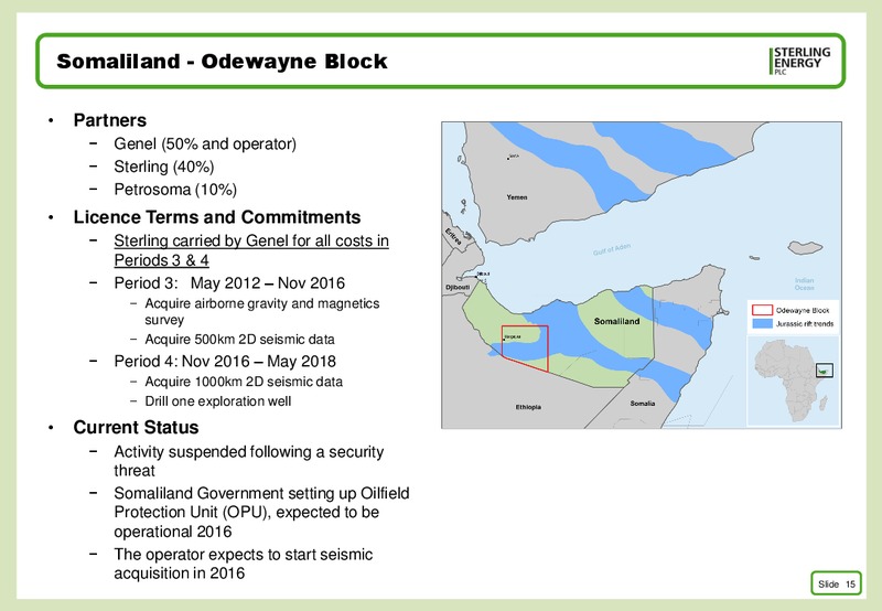 MARCH 2015 CORPORATE PRESENTATION – Sterling Energy – slide 14
