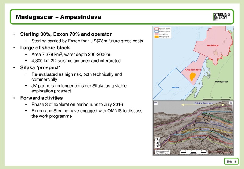 CORPORATE PRESENTATION INCLUDING 2014 RESULTS – Sterling Energy – slide 17