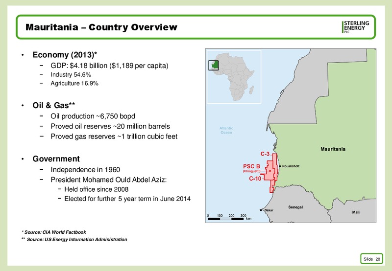 CORPORATE PRESENTATION INCLUDING 2014 RESULTS – Sterling Energy – slide 19