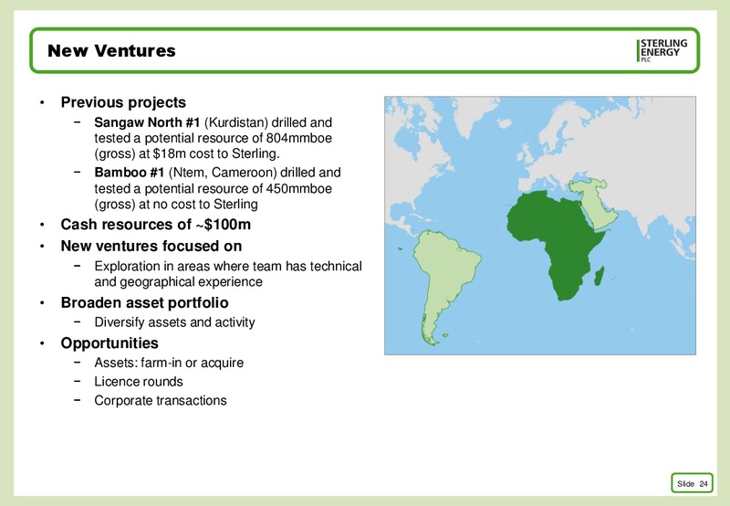 CORPORATE PRESENTATION INCLUDING 2014 RESULTS – Sterling Energy – slide 23