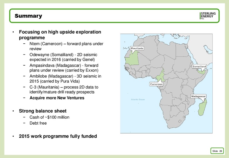 APRIL 2015 CORPORATE PRESENTATION – Sterling Energy – slide 25