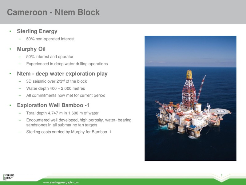 Investor Presentation – Sterling Energy – slide 6