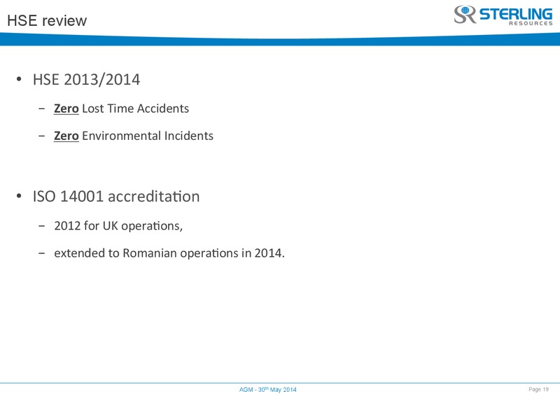 AGM – Sterling Resources Ltd. – slide 19