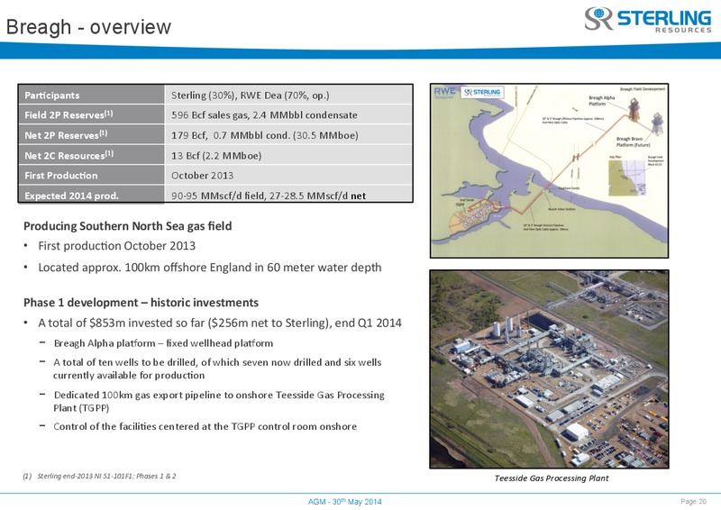 AGM – Sterling Resources Ltd. – slide 20