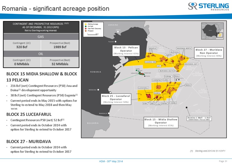 AGM – Sterling Resources Ltd. – slide 31