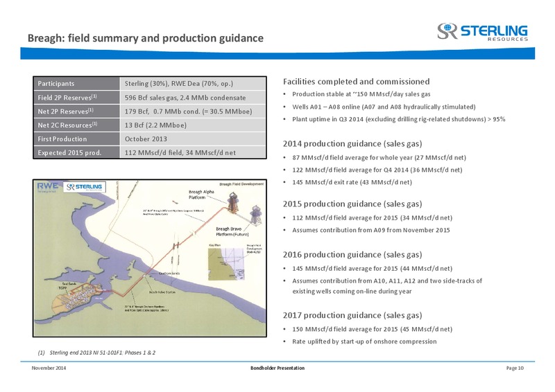 BONDHOLDER PRESENTATION – Sterling Resources Ltd. – slide 10