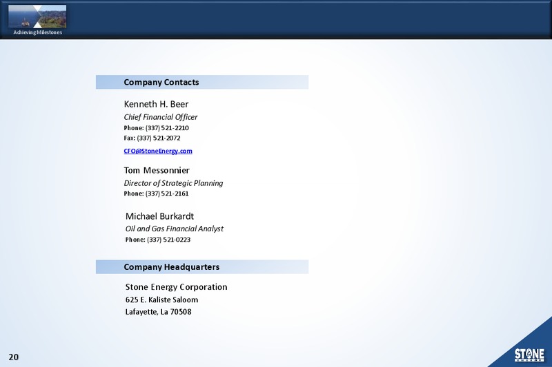 APRIL 2015 INVESTMENT CONFERENCE – Stone Energy Corp. – slide 19