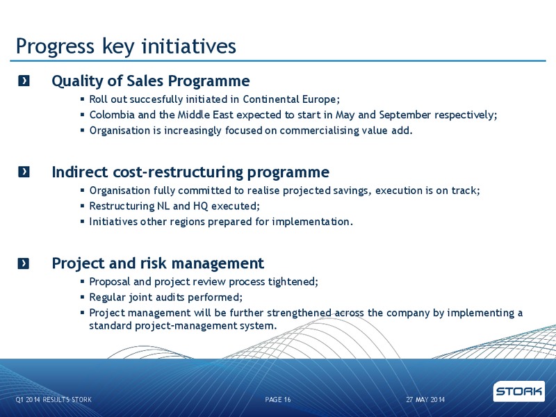 Q1 2014 RESULTS – Stork – slide 16