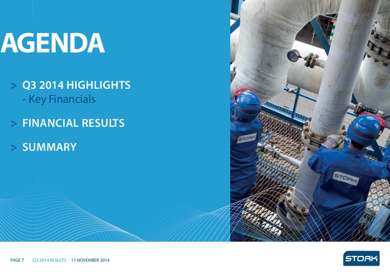 THIRD QUARTER RESULTS 2014 – Stork – slide 6
