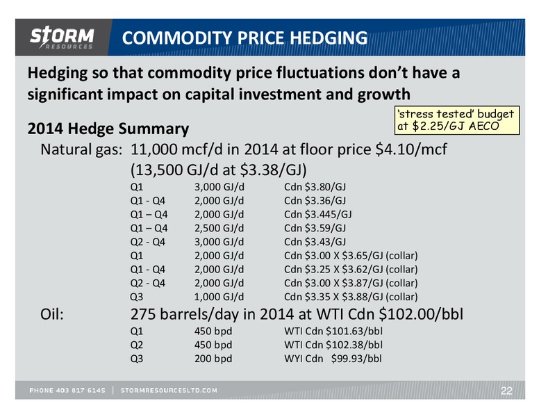 UPDATE – Storm Resources Ltd. – slide 22