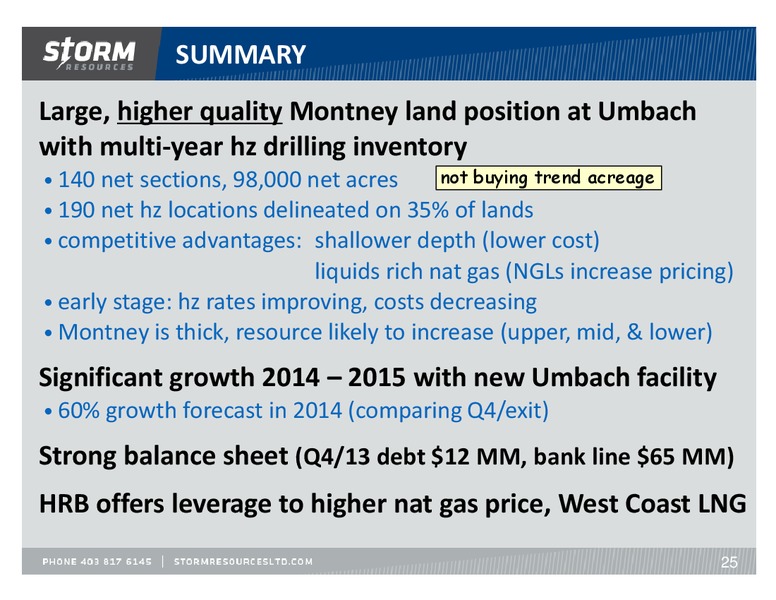 UPDATE – Storm Resources Ltd. – slide 25