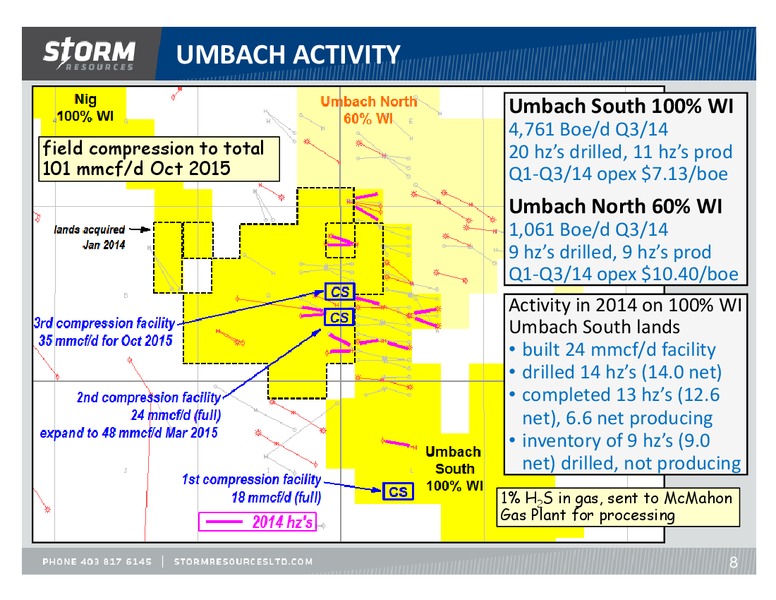 November 2014 Update – Storm Resources Ltd. – slide 8