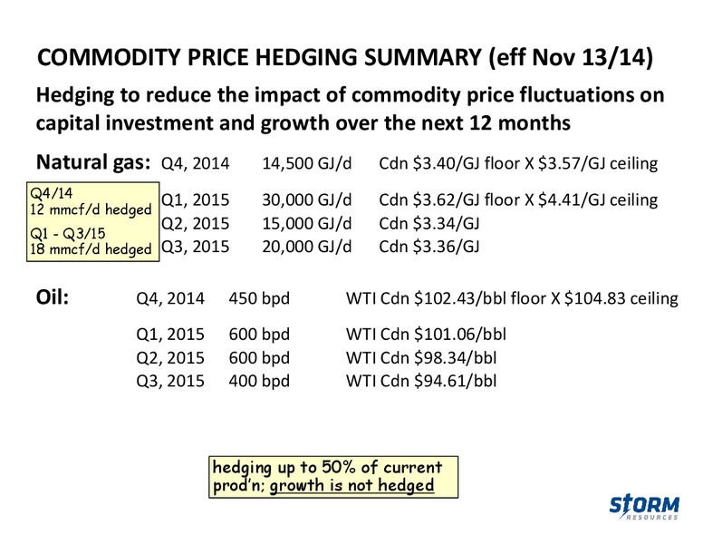 November 2014 Update – Storm Resources Ltd. – slide 28