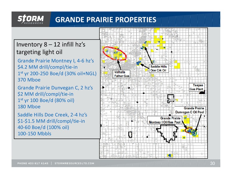 SOCIETE GENERALE FIRSTENERGY CAPITALS ANNUAL ENERGYGROWTH CONFERENCE – Storm Resources Ltd. – slide 30