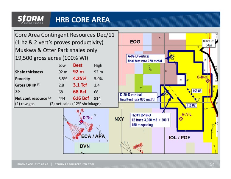SOCIETE GENERALE FIRSTENERGY CAPITALS ANNUAL ENERGYGROWTH CONFERENCE – Storm Resources Ltd. – slide 31