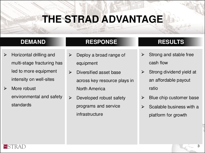 SEPTEMBER 2013 INVESTOR PRESENTATION – Strad Energy Services – slide 2