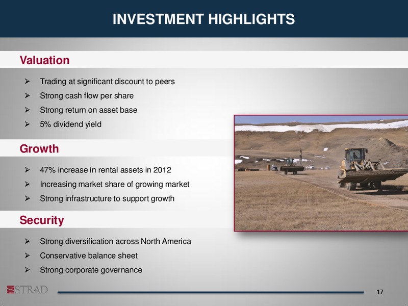 PETERS & CO LTD 2012 NORTH AMERICAN OIL & GAS CONFERENCE – Strad Energy Services – slide 16