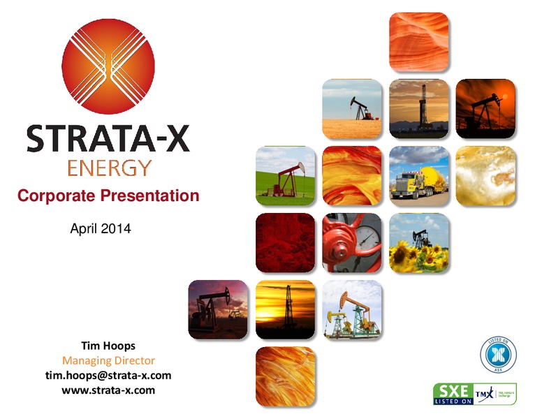 Corporate Presentation April 2014 – Strata-X Ltd – slide 1
