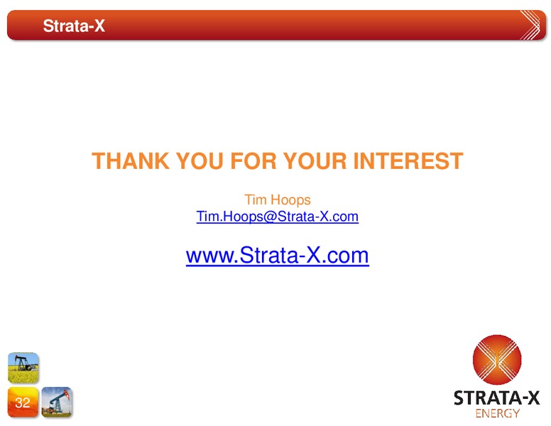 Corporate Presentation April 2014 – Strata-X Ltd – slide 31