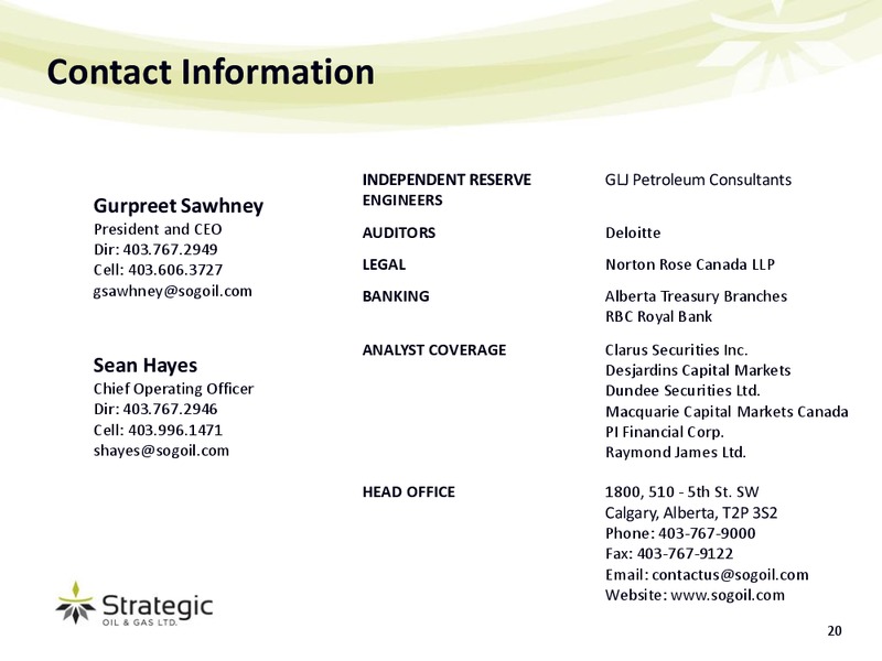 ENERCOMS THE OIL & GAS CONFERENCE 2012 – Strategic Oil & Gas Ltd. – slide 19