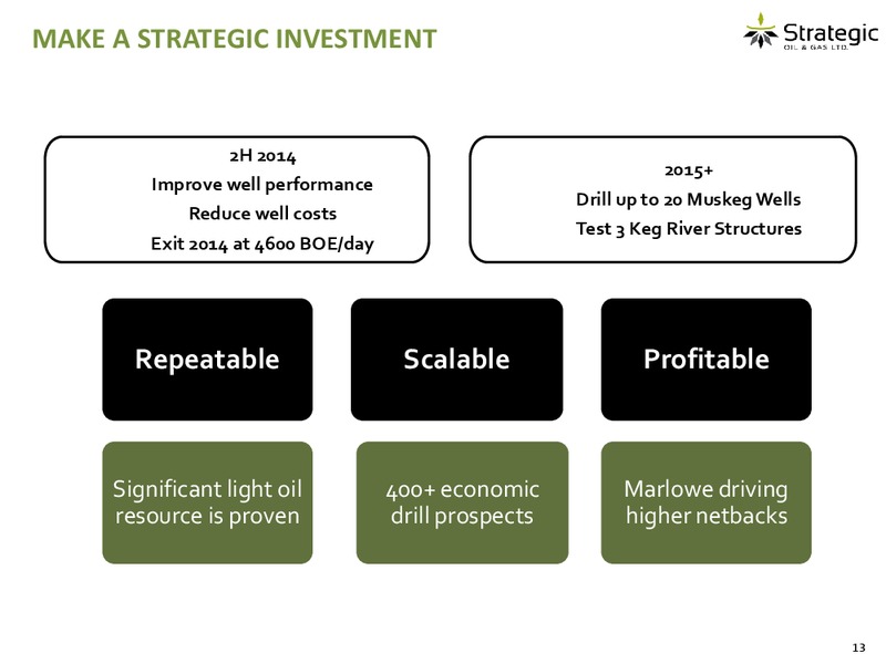 AUGUST 2014 CORPORATE PRESENTATION – Strategic Oil & Gas Ltd. – slide 12