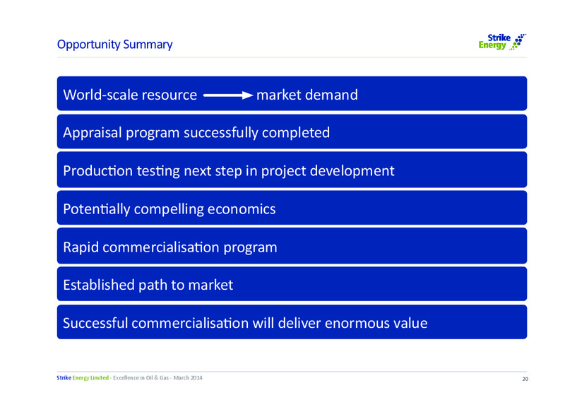 ASX Annoncement – Strike Energy Ltd – slide 20