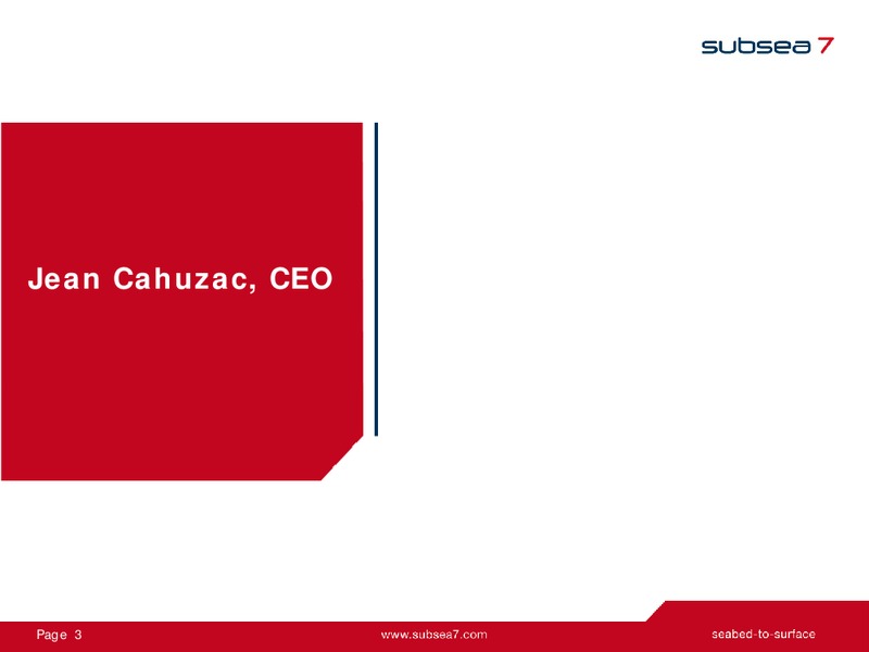 Q1 2015 EARNINGS CALL – Subsea 7 Sa – slide 2