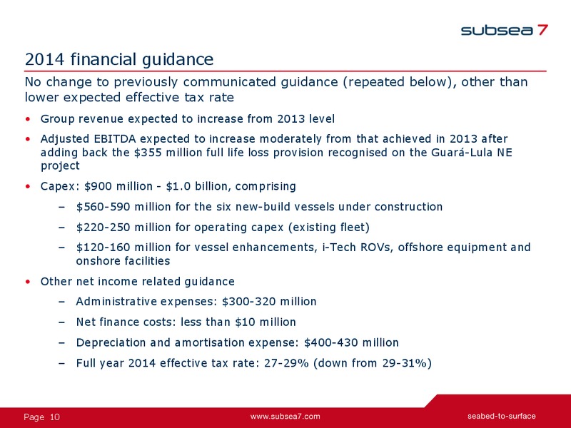 Earnings Presentation – Subsea 7 Sa – slide 10