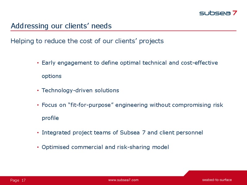 Earnings Presentation – Subsea 7 Sa – slide 17