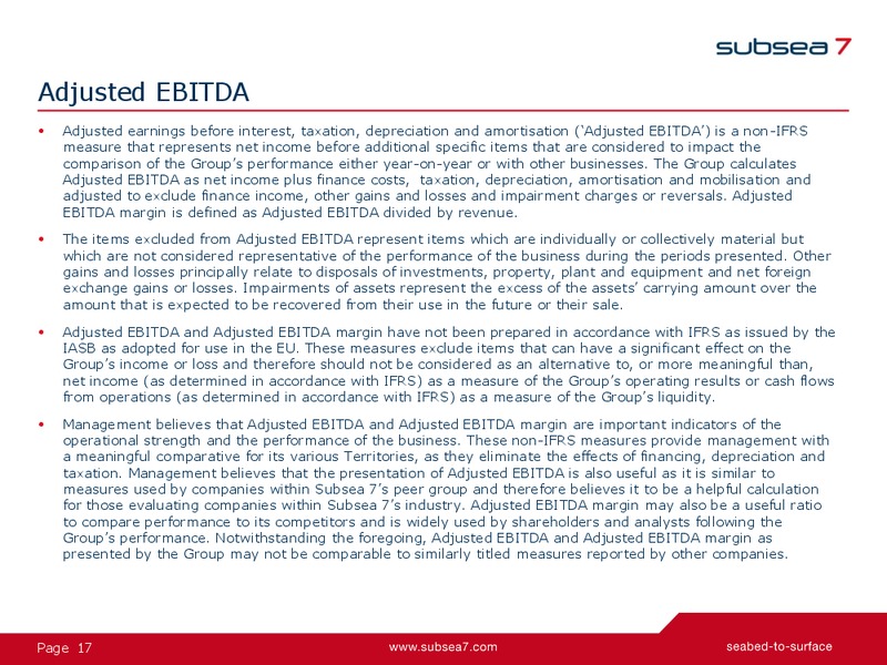 Q3 2013 EARNINGS CALL – Subsea 7 Sa – slide 17