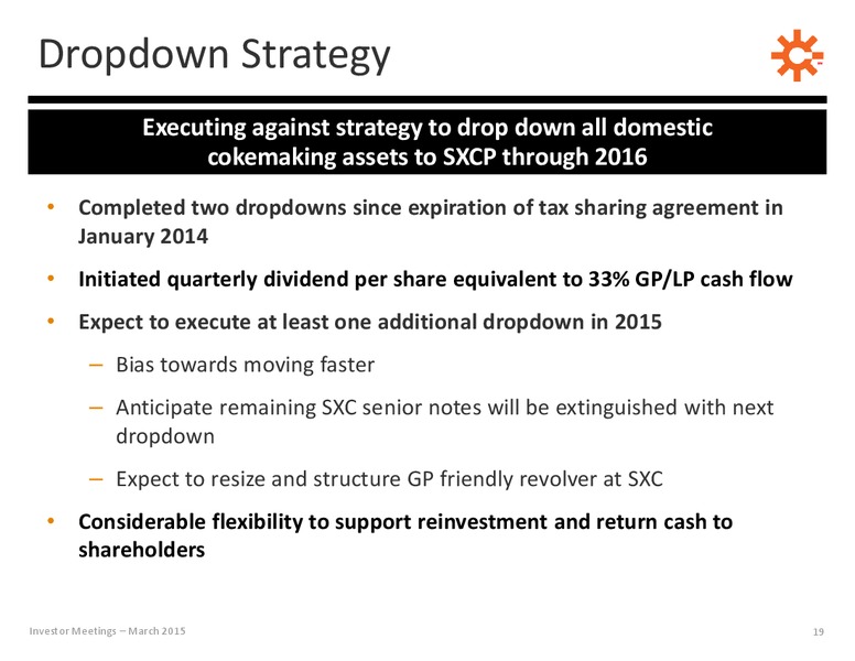 Investor Presentation – Suncoke Energy Inc. – slide 19