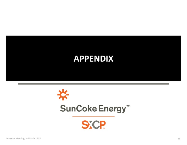 Investor Presentation – Suncoke Energy Inc. – slide 23
