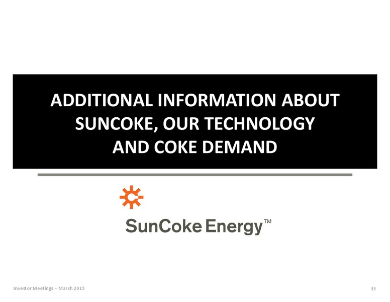 Investor Presentation – Suncoke Energy Inc. – slide 31