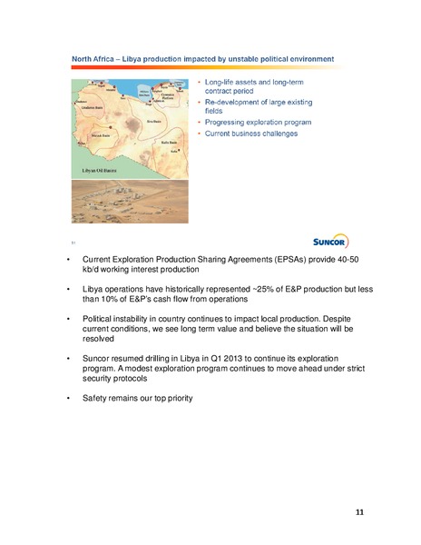 INVESTOR INFORMATION – Suncor Energy Inc. – slide 11
