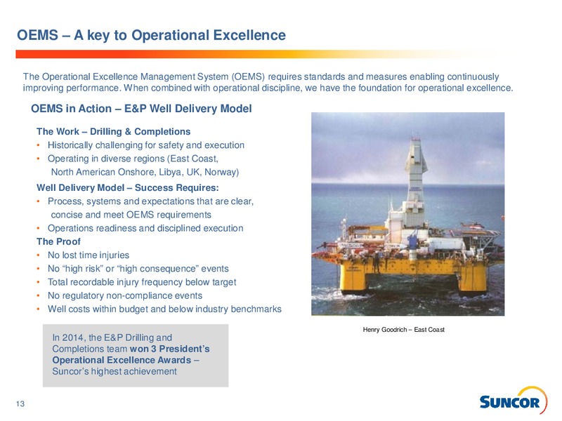 Q4 2014 EARNINGS CALL – Suncor Energy Inc. – slide 13