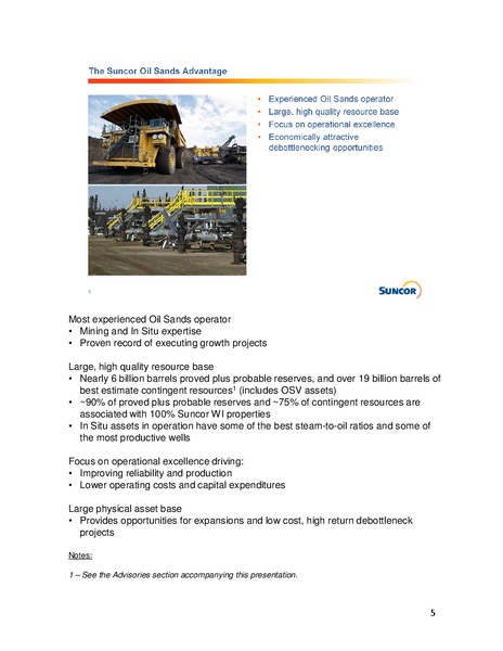 Oil Sands And In Situ – Suncor Energy Inc. – slide 5